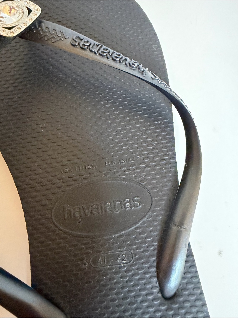Havaianas Flip Sandals with Silver Crystal Accent - Picture 3 of 4